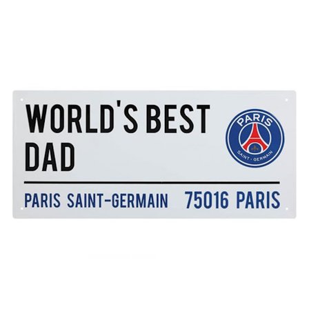 Paris Saint Germain FC Bästa Pappa Gatuskylt One Size Vit