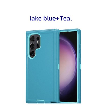 Samsung Galaxy S25 Ultra telefondeksel, fallsikkert deksel, innsjøblå og himmelblå