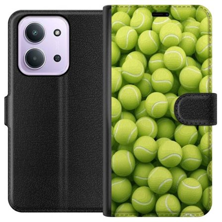 Kompatibel Tegnebogsetui til Xiaomi Xiaomi Redmi 15C Mønster af grønne tennisbolde i høj detalje, sporty motiv med gentagende tekstur og stærke fa