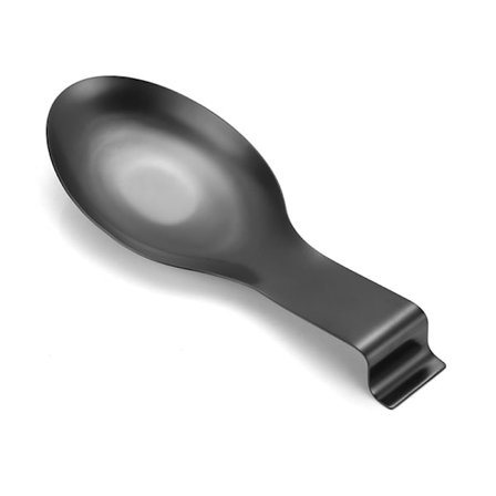 Matt svart skedstöd, skedhållare i rostfritt stål för spis,