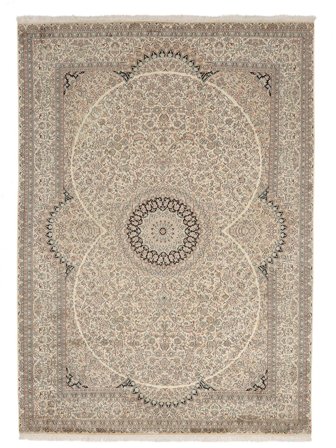 Kashmir Pure Silk Rug 219X306 Brown/Orange Silk, India