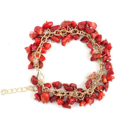 Natursten Kristallarmband Mångsidigt armband red coral