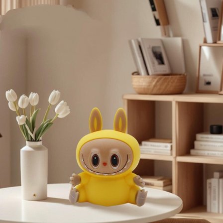 Monsters Varm - Trykkkontroll Nattlampe, USB - Ladet, Koselig Soverom Timer Gave til Barn (Mørkegul) Mørkegul