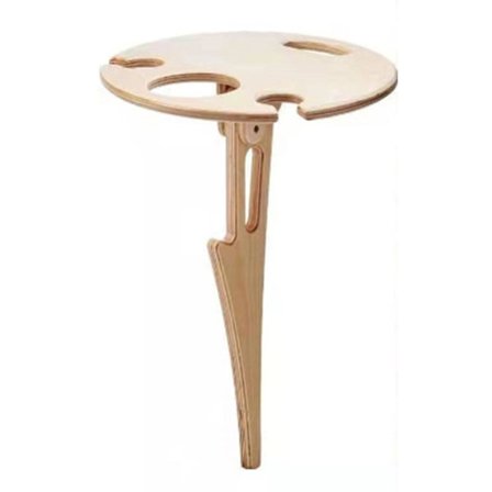 2024 Utendørs Bærbart Sammenleggbart Vinbord Hage Plen Piknik Tre Vinholder Rundt Bord