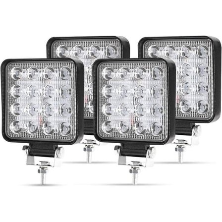 "QD"x 48W LED arbeidslys, firkantet lyskaster 12V 24V langdistanse LED H
