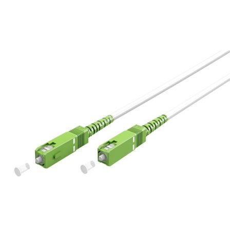 Goobay Fiberoptisk kabel (FTTH), Singlemode (OS2) Hvit, hvit (Simplex), 2 m plugg SC-APC (8°) > plugg SC-APC (8°), halogenfri kabelmantel (LSZH)