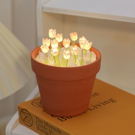 DIY Tulip Potted Night Light Bordslampa ROSA 16 TULIP BLOMMA 16