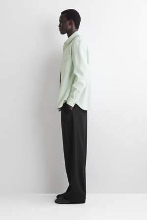 COS Men's Overshirt In Lana Cotta in Verde