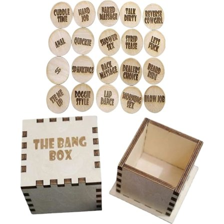 Treffit Aktiviteetti Token & Box Set,Bang Box Romanttinen Yö Seksi Token Ystävänpäivä Koriste Puinen Ystävänpäivälahja