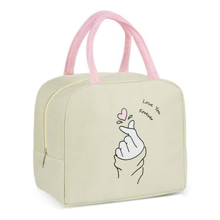 Bærbar madkasse til kvinder og mænd, termisk isoleret madkasse, genanvendelig Bento-taske, hjerte-tasker til arbejde, picnic, skole, rejser
