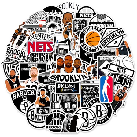 NBA-Nets koripalloilijoiden tarrat, 50 kpl, vedenpitävät ja UV-kestävät, loistavat kaikkiin laitteisiisi