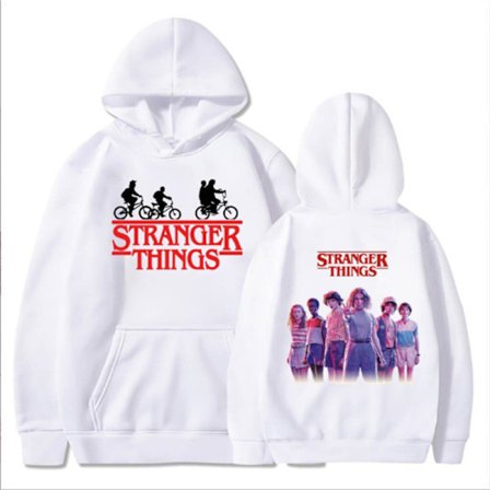 Stranger Things Hettegenser Genser Pullover Høst/Vinter Hvit Hvit 130 Hvit 130
