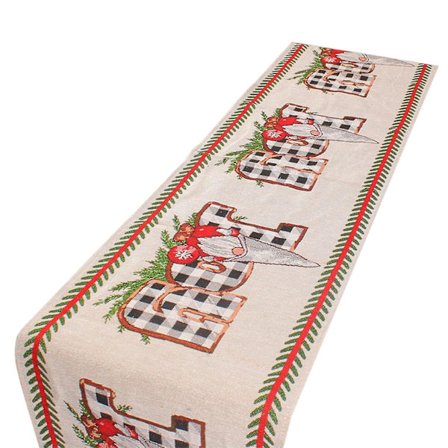 Bordslöpare med tofsar, tvättbar, krympfri, slitstark, värmeisolerande, blekningsfri, julbordsdekoration, bordsduk för matbord, Kaesi