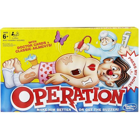 Klassisk Operasjonsspill, elektronisk brettspill med kort, innendørsspill for barn fra 6 år og oppover