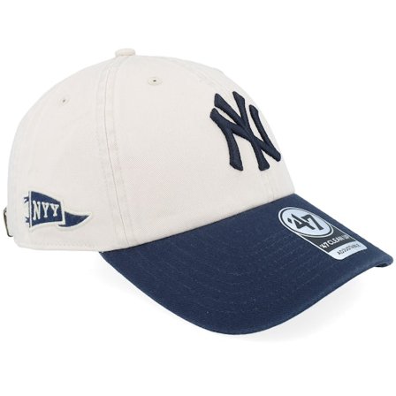 47 Brand - MLB Beige unconstructed Lippis - New York Yankees MLB Stand 47 Clean Up Bone/Navy Dad Cap @ Hatstore