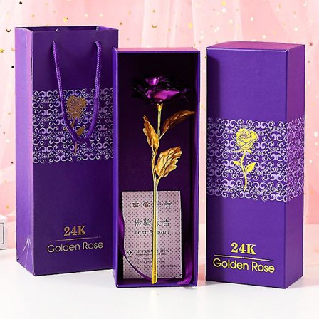 24k Guldförgylld Rosbukett Blomma till Flickvän Alla Hjärtans Dag Present