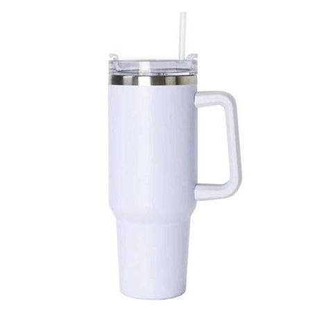 Glasskrus med sugerør 1,2L termosflaske med håndtak