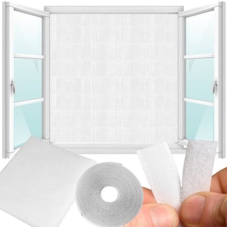 Justerbart myggnett for Windows med borrelås - Beskyttelse mot insekter 130x160cm