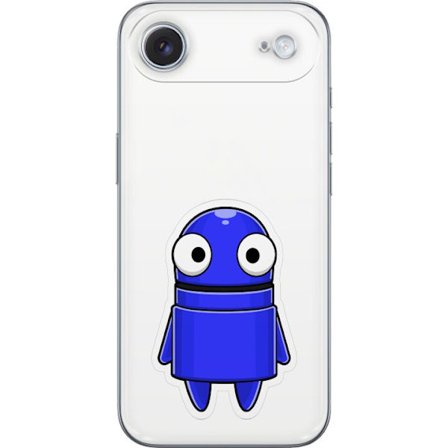 Yhteensopiva Puhelinkuori Apple Apple iPhone 17 Air Sininen piirretty hahmo, jossa on suuret silmät ja ystävällinen ilme minimalistisessa muotoilus