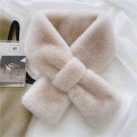 Solid fleece skjerf, vinter crossover nakkeskjerf - 80*12 cm, beige