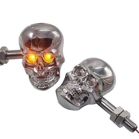 Punk Skull Formet Blinklys til Motorcykel Mod