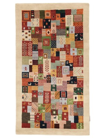 Tapis Gabbeh Loribaft 89X160 Marron/Orange (Laine, Inde)