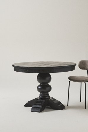 Jotex - Spisebord Ø 110 Cm Black mdf / metall - MADURAI - Kjøp Spisebord hos Jotex