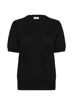 Saint Tropez MilaSZ Pointelle Pullover Tröjor Dam Svart XS