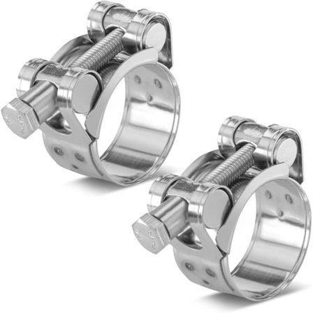 Delar Rostfria T-bultslangklämmor, Klämområde 29-31mm, Bredd 20mm