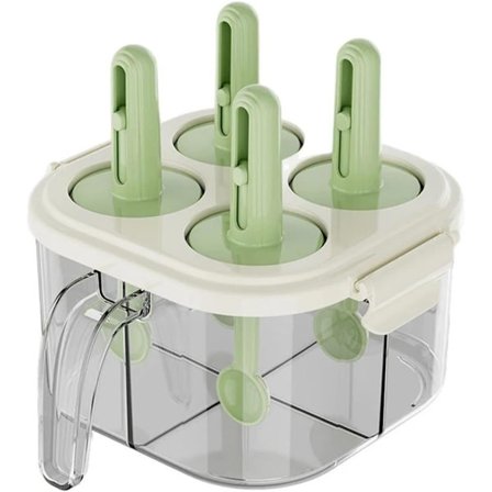 4-i-1 Klar Salt-, Peber- og Krydderidispenser i Plast med 4 Rum til Grill & Camping, med Ske til Madlavning