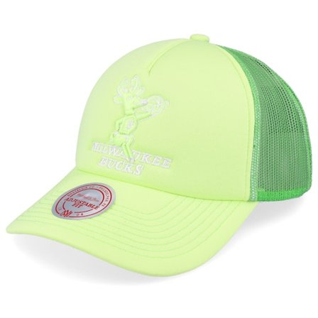 Mitchell & Ness - NBA Grønn trucker Caps - Milwaukee Bucks Nba Pastel Green Trucker @ Hatstore