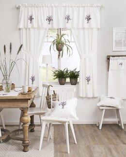 Paradehåndklæde Lavendel med broderi Hvid