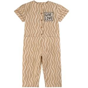 Beau Loves Caramel Wiggle Print Jumpsuit 8-9 Years - All in ones - 8-9 years - Beige