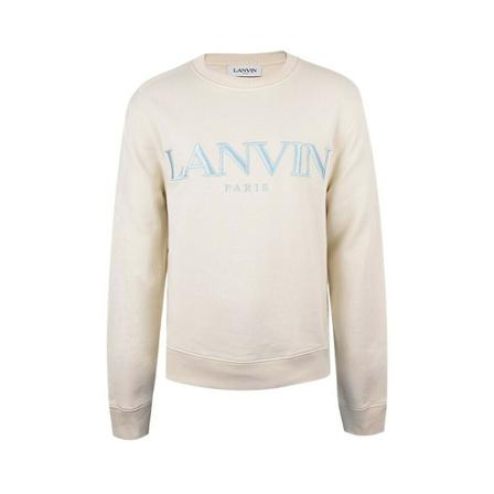 Lanvin, Logo-Embroidered Sweatshirt Beige, Dames, Maat:S