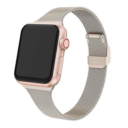 Milanese-rem för Apple Watch 8 7 6 5 4 Se 49mm 45mm 41mm 44mm 40mm Metall Rostfritt Stål Rem Tillbehör För Iwatch 3 2 42mm Champagne Gold iwatch Ultra