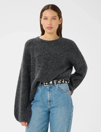 Gestuz Gzalpha Slit Pullover Noos - Grey - M