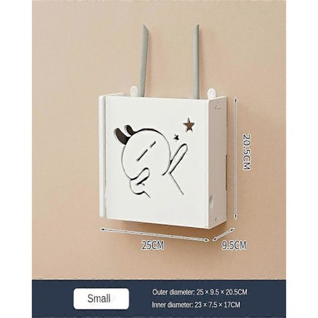 Wifi Router Oppbevaringsboks Uttak Dekoder Veggfeste Brettdeksel Skjul Kabelbryter Hylle Hjemmekontor Holder hengere