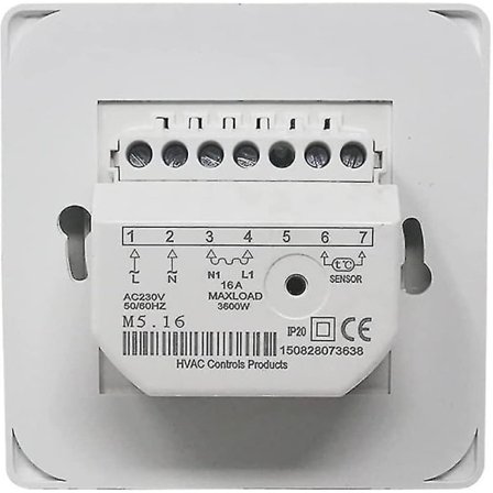 Manuell elektrisk gulvvarme termostat med AC 220v M5 .16A sonde, mekanisk gulvvarme termostatkontroll [energiklasse A+++]