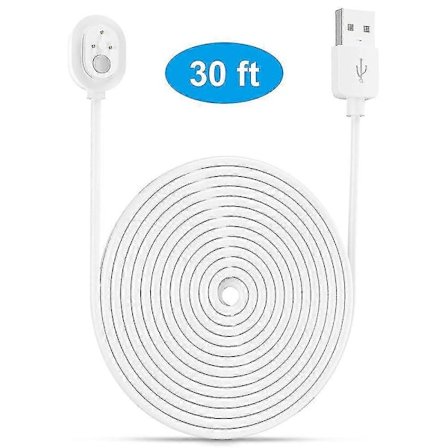 Strømkabel til Arlo Ultra 4k UHD Magnetisk Opladningskabel Vandafvisende Oplader Uden Stik Til Indendørs og Udendørs Brug 6m/9m 1 stk Hvid