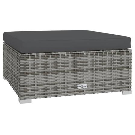 Vidaxl Fotpall Med Dyna För Trädgården Grå 70x70x30 Cm Konstrott Grå