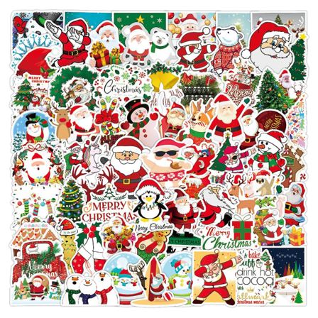 Juleklistermærker til vandflasker, kort, scrapbooking, håndværk - Julefestartikler, julegaver til børn