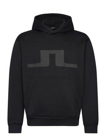 Karson Graphic Hoodie Tops Sweatshirts & Hoodies Hoodies Black J. Lindeberg