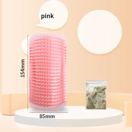 Massasje Dyrebørste Hjørnet Katt Skrubber Kam Spill Katt Leker Myk Komfortabel Katt Selvgående Massasje Kam Med Catnip Katt Kam Produkter Sakura Rosa-