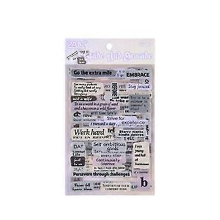 Kreativt Retro Vandtæt PET Bogstav Klistermærke Dekorativt Mærkat til DIY Håndbøger, Journals og Scrapbog Entusiaster