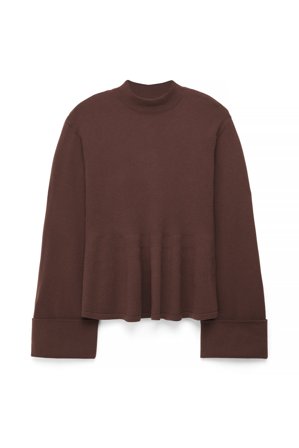 NA-KD Pull en maille à manches retroussées - Pulls fins - Brun - XL