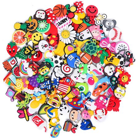 100 stk PVC Skocharms i Forskellige Former til Sko Dekoration