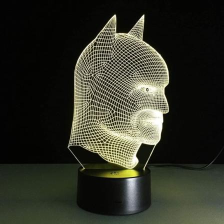 IC Batman 3D-valo Lamppu Huoneen Koriste Yövalo 7 Väriä Vaihda USB-kaapeli Älykäs Kosketuspainike LED-pöytälamppu Lapsille