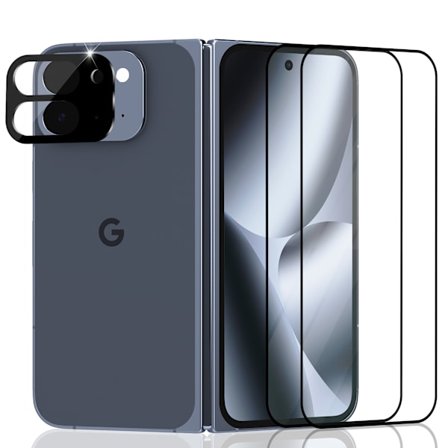 2-Pack Google Pixel 10 Pro Fold Skærmbeskyttelse & 1-Pack linsebeskyttelse - Hærdet Glas 9H - Super kvalitet 3D