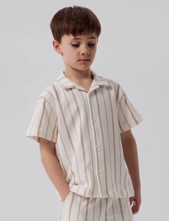 name it Nkmfigaro Ss Nreg Resort Shirt - White - 158-164