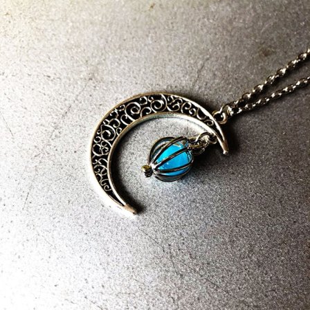 Luminous Collection Moon Love Pendant Halskjede, Blå